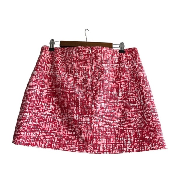 STAUD Red and White Tweed Buttoned Garment Skirt Size L - Picture 7 of 10
